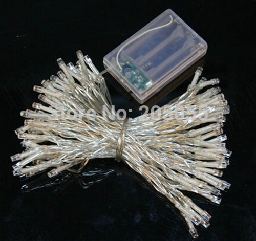 100pcs/lot 10m 80LED String Fairy Lights AA Battery Operated Christmas Xmas Wedding Party Garden Home Decor-WARM WHITE