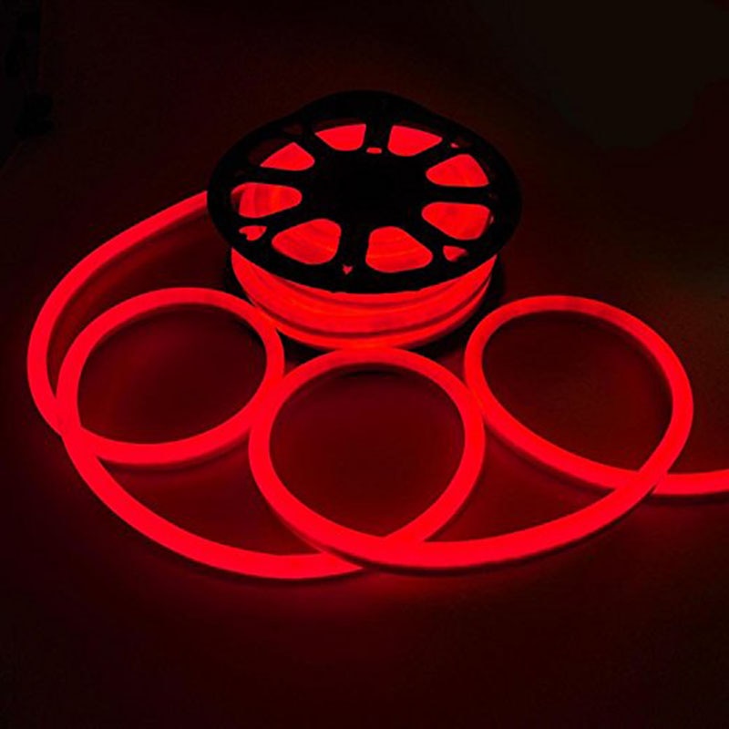50ft 110V LED Neon Rope Light Indoor Outdoor Holiday Party Valentine Decoration Lighting Red