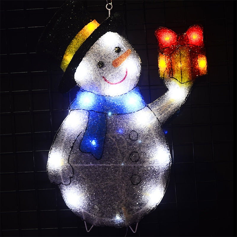 2D xmas snowman gift box christmas lighting  festival christmas decorations for home navidad party lights