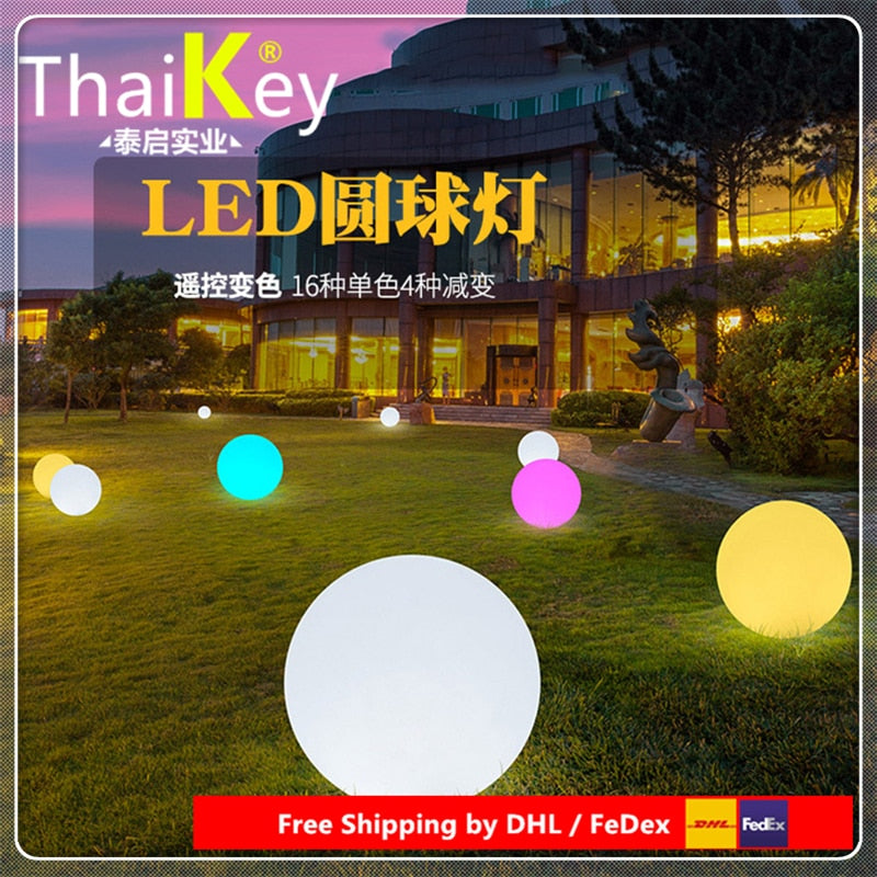 Waterproof colours change control by remote PE Plastic Outdoor LED ball for lighting