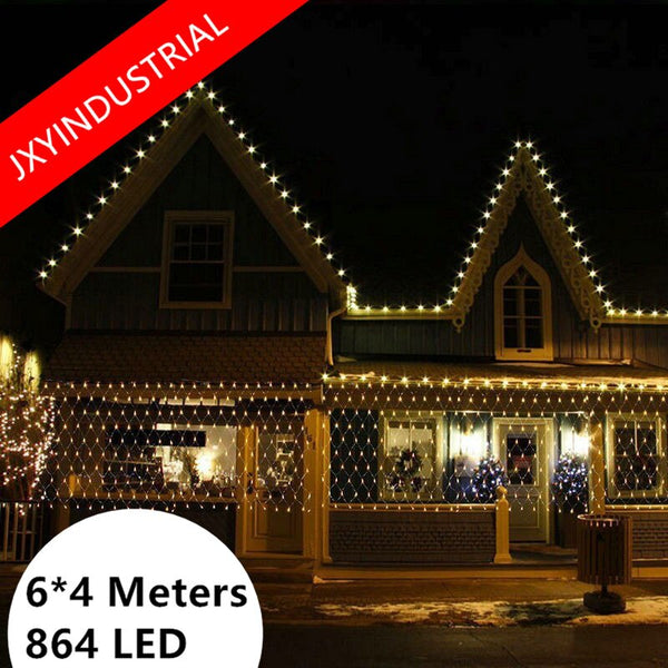 LED Net Light 6M* 4M 860 Leds Meshwork Lamp String Liht Curtain Xmas Wedding Party Holiday Christmas Fairy Lighting
