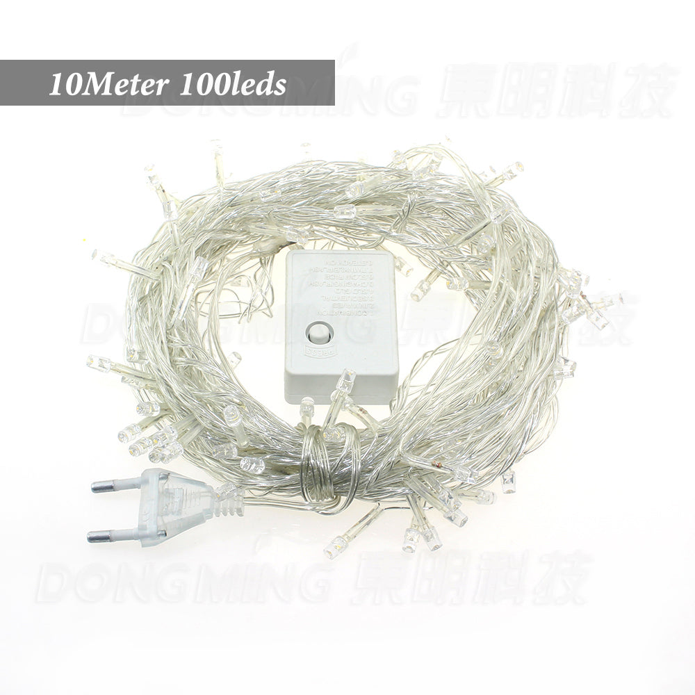 New 10M 100 LED Party LED Christmas Lights Outdoor wedding decoration Twinkle lights with tail plug