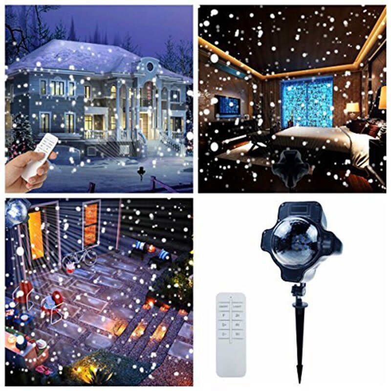 Snowfall Outdoor Led Christmas Lights, Displays Projector Show Waterproof Rotating Projection  with Wireless Remote for Xmas