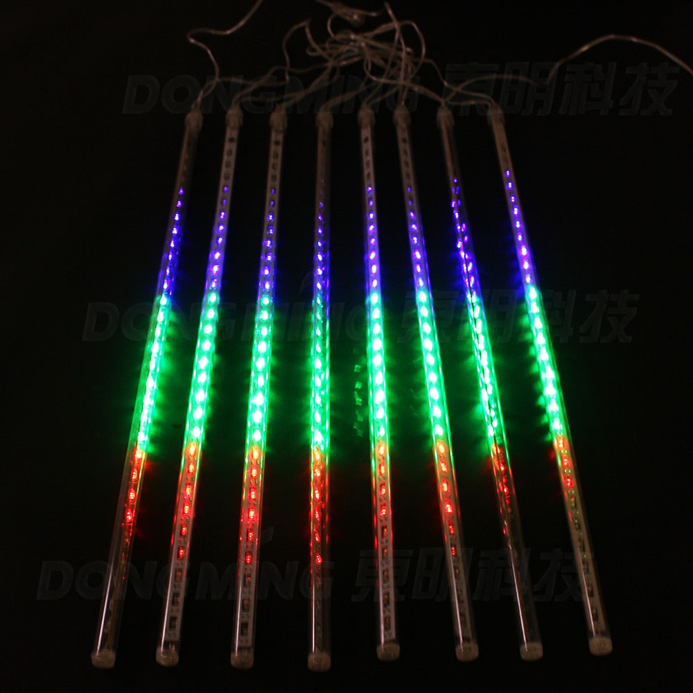 100set 8pcs/set 30cm Meteor Shower Rain Tubes Led Light Lamp 110-240V EU US Plug Christmas String Light Wedding Decoration