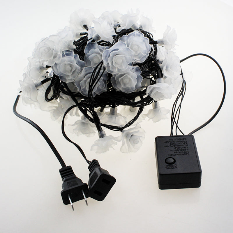 Wholesale 10M 80LED White Beautiful Romantic Rose Flower light Fairy with Plug in Home Wedding Decor Christmas String Light