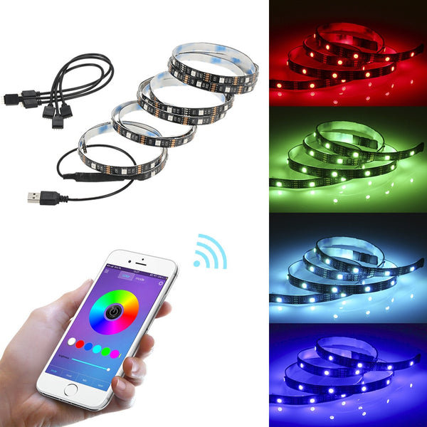 10sets/lot Led Flexible String Light One For Four TV Background Strip Lights ,Bluetooth USB APP Mobile Phone Controller