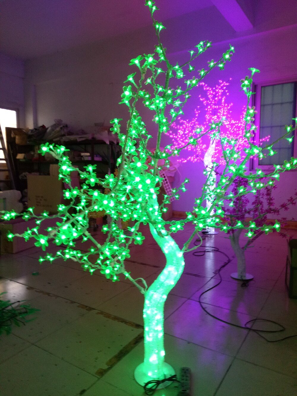 Free ship 5ft 1.5M LED Christmas New year party holiday LED Light Crystal Cherry Blossom Tree Green Color waterproof IP65 NEW