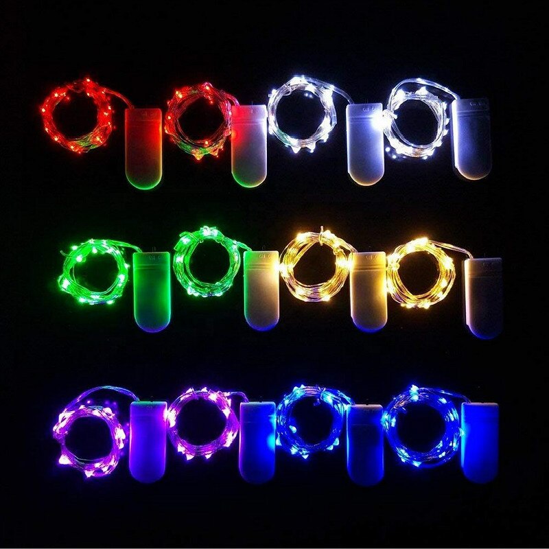 DHL 100pcs/lot Button Battery garlands lamp 2M 20LED LED Fairy String Light Strip For xmas Party Wedding decoration lighting