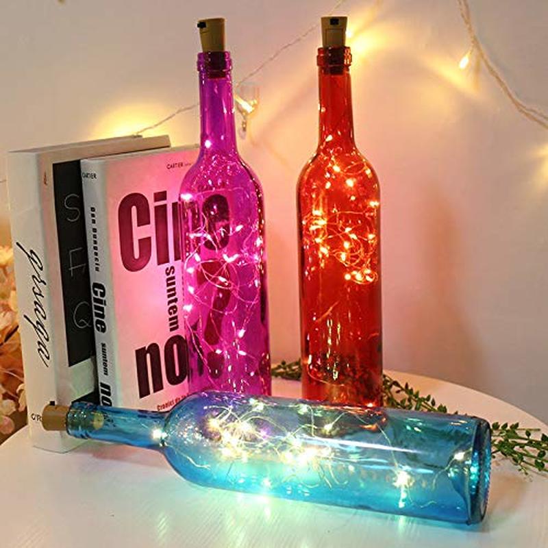 HOOLILO Wine Bottle Lights with Cork 12 Pack Battery Operated LED Cork Shape for DIY, Party, Decor, Christmas, Halloween,Wedding