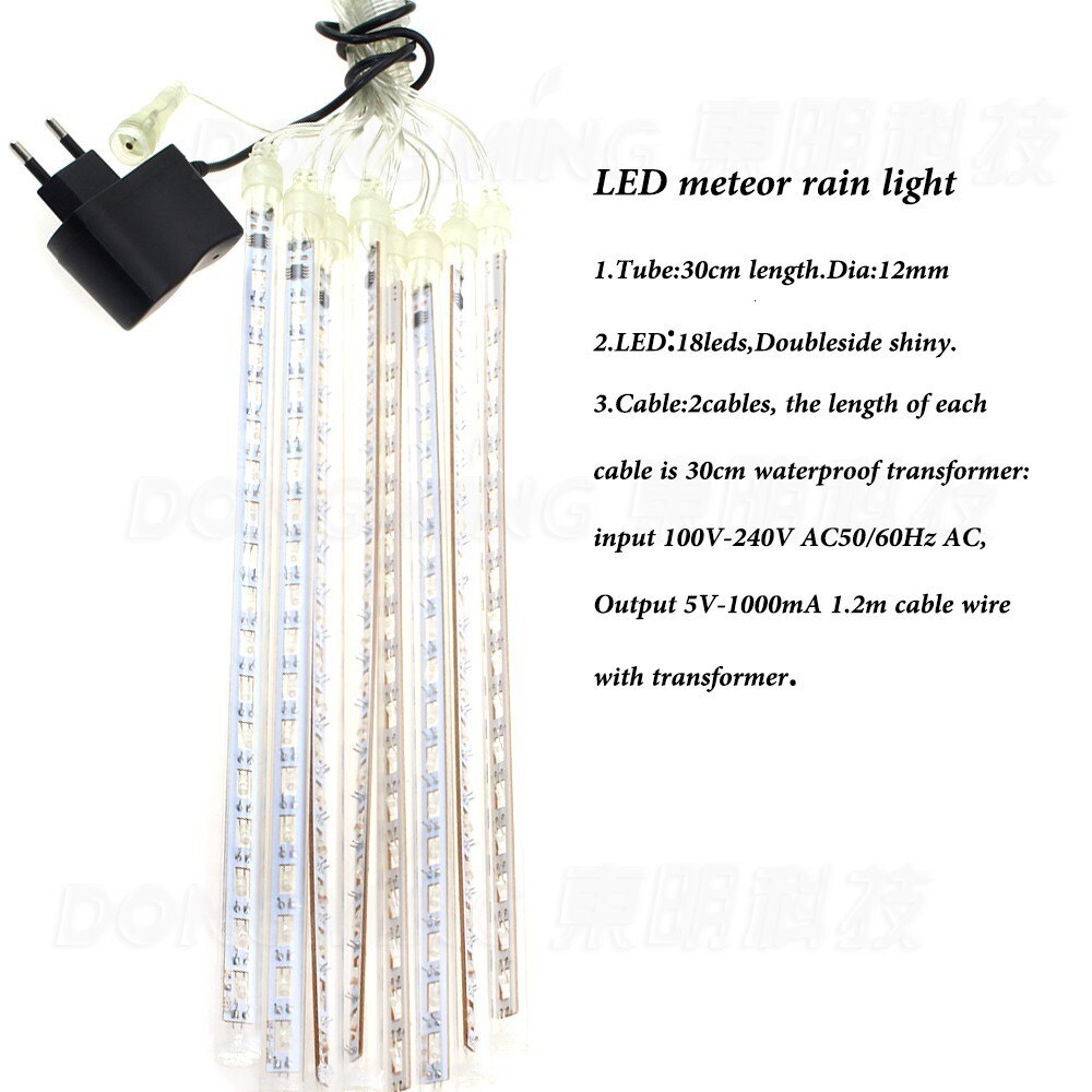 35set 8pcs/set 30cm Meteor Shower Rain Tubes Led Light Lamp 110-240V EU US Plug Christmas String Light Wedding Garden Decoration