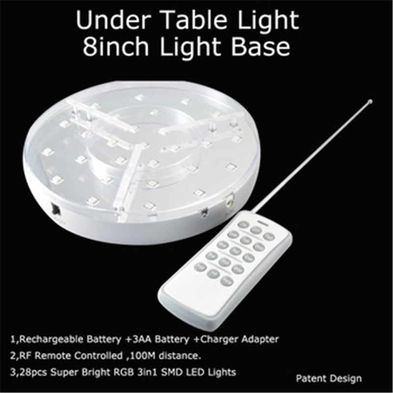 10pcs/Lot Rechargeable  Portable Under Table Light with One RF Remote Controller For Wedding Events Table Lighting