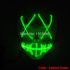 Bulksale Holiday Lighting Terrified EL Wire Slit Mouth Hiphop Mask Light Up Fluorescent Shuffle Mask Burning Man Festival Decor