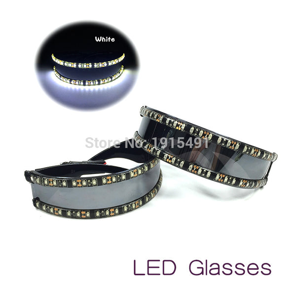 Laser Semicircle Flickering Glasses Holiday Lighting Led Neon Thread Dazzling Eyewear for Fluorescent Costume Party Night Club