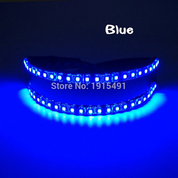 Laser Semicircle Flickering Glasses Holiday Lighting Led Neon Thread Dazzling Eyewear for Fluorescent Costume Party Night Club