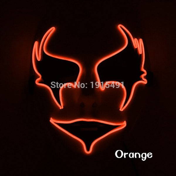 Wholesale Grand Event Props EL Cold Light Christmas Mask Holiday Lighting Luminous 10Pcs Led Neon String Hand-Painted Mask by 3V