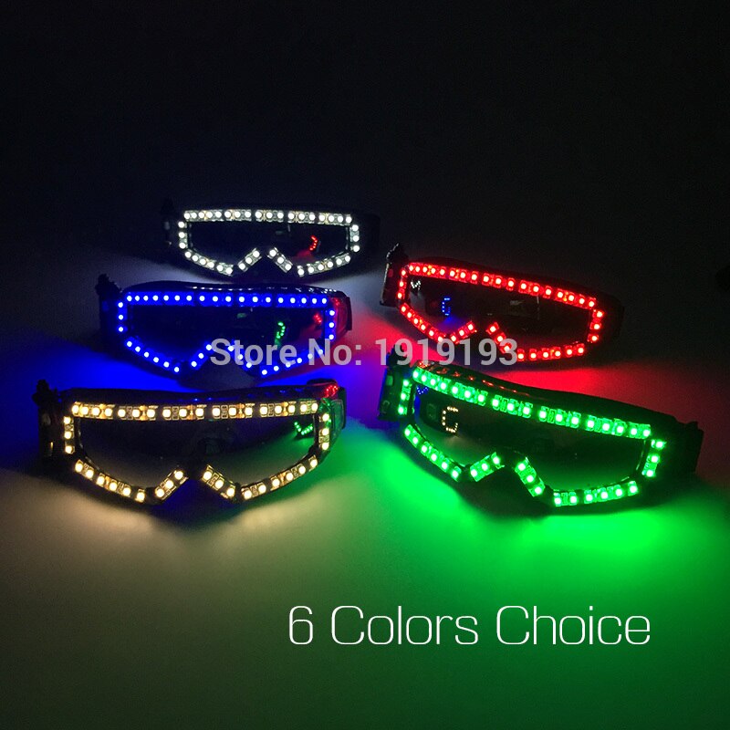 Personalized Neon Led String Racing Glasses Fluorescent Festival Props Funky Luminous Laser Wolverine Glasses Holiday Lighting