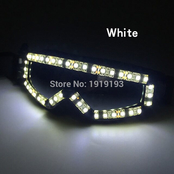Personalized Neon Led String Racing Glasses Fluorescent Festival Props Funky Luminous Laser Wolverine Glasses Holiday Lighting