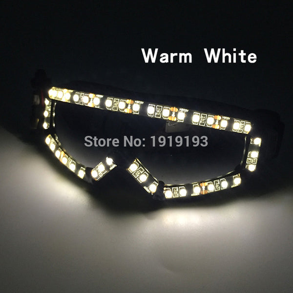 Personalized Neon Led String Racing Glasses Fluorescent Festival Props Funky Luminous Laser Wolverine Glasses Holiday Lighting