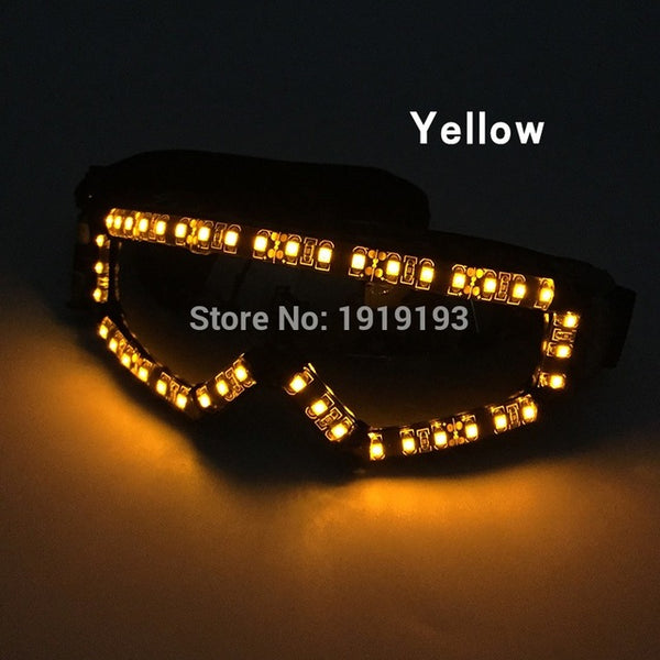 Personalized Neon Led String Racing Glasses Fluorescent Festival Props Funky Luminous Laser Wolverine Glasses Holiday Lighting