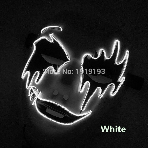 Stage Lamp 3V Voice Control 50pcs Led Light Up Scar Face Creative Illuminate Neon EL Cable Easter Party Mask as Holiday Lighting