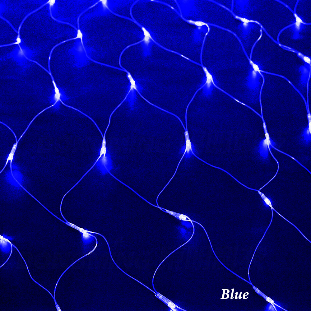 Free Fedex 50pcs 1.5*1.5m 96 Beads 8 Displays US Plug 110V Garden Christmas Decoration LED Fairy Net Lights String Lamps