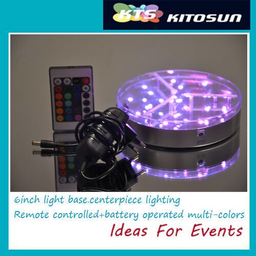 10pcs DHL 6inch Rechargeable RGB LED Base Light for wedding centerpieces indoor party decoration holiday lights bar table light
