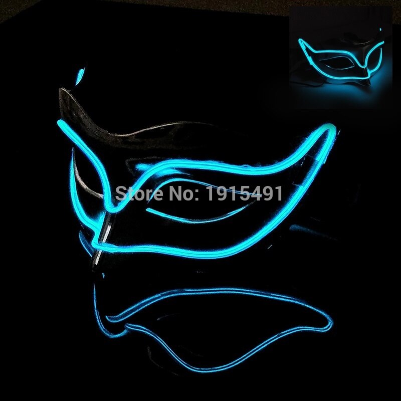 Luxury Diy Popular Luminous Led String Zorro Mask Holiday Lighting Fantastic Cold Light Costume Mask Cocktail Party Decoration