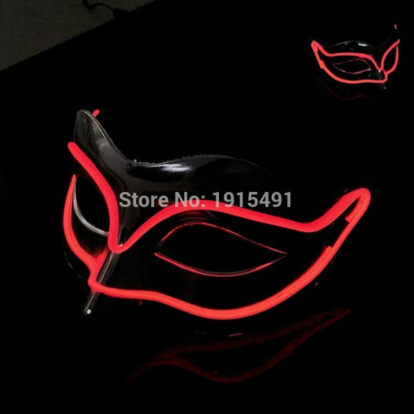 Luxury Diy Popular Luminous Led String Zorro Mask Holiday Lighting Fantastic Cold Light Costume Mask Cocktail Party Decoration