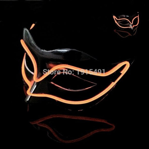 Luxury Diy Popular Luminous Led String Zorro Mask Holiday Lighting Fantastic Cold Light Costume Mask Cocktail Party Decoration
