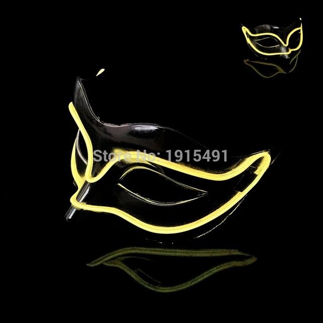 Luxury Diy Popular Luminous Led String Zorro Mask Holiday Lighting Fantastic Cold Light Costume Mask Cocktail Party Decoration