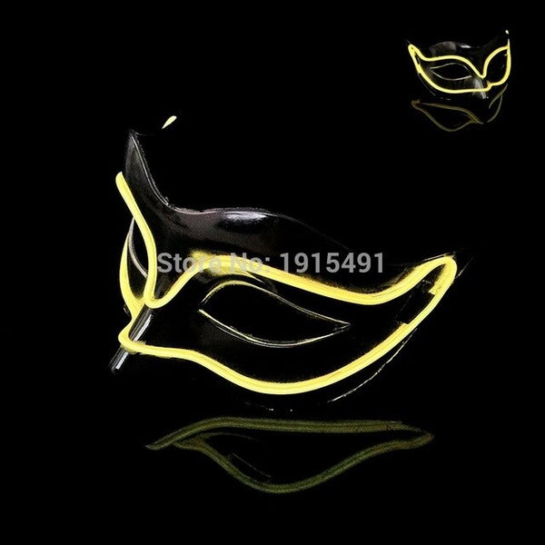 Luxury Diy Popular Luminous Led String Zorro Mask Holiday Lighting Fantastic Cold Light Costume Mask Cocktail Party Decoration