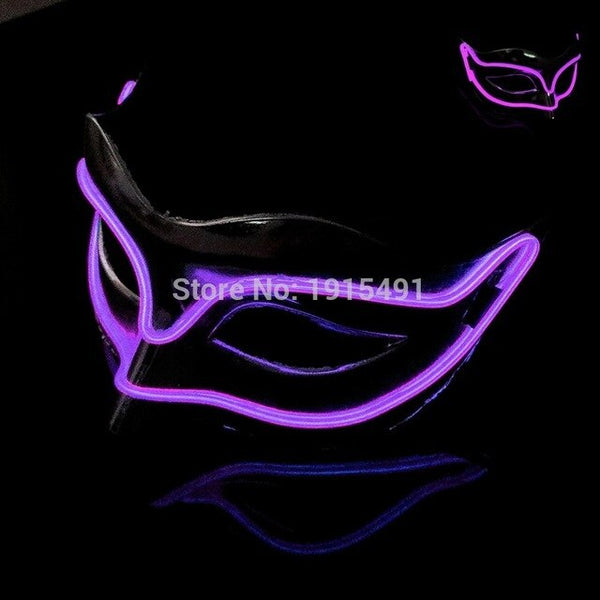 Luxury Diy Popular Luminous Led String Zorro Mask Holiday Lighting Fantastic Cold Light Costume Mask Cocktail Party Decoration