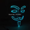 For Holiday Lighting EL Cable Rope Colored Drawing Vendetta Mask Fashion Dancing Show Props Led Neon Guy Fawkes Grimace Mask