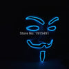 For Holiday Lighting EL Cable Rope Colored Drawing Vendetta Mask Fashion Dancing Show Props Led Neon Guy Fawkes Grimace Mask