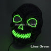 30Pcs Fluorescent Light Up Demon Shuffle Mask Easter Holiday Lighting EL Cable Rope Cheer Party Ghost Mask Haunted House Props