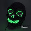 30Pcs Fluorescent Light Up Demon Shuffle Mask Easter Holiday Lighting EL Cable Rope Cheer Party Ghost Mask Haunted House Props