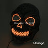30Pcs Fluorescent Light Up Demon Shuffle Mask Easter Holiday Lighting EL Cable Rope Cheer Party Ghost Mask Haunted House Props