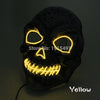 30Pcs Fluorescent Light Up Demon Shuffle Mask Easter Holiday Lighting EL Cable Rope Cheer Party Ghost Mask Haunted House Props