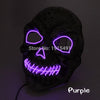 30Pcs Fluorescent Light Up Demon Shuffle Mask Easter Holiday Lighting EL Cable Rope Cheer Party Ghost Mask Haunted House Props