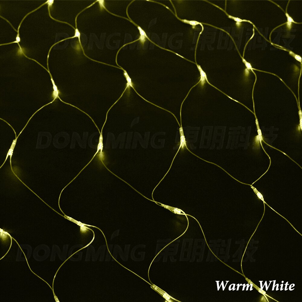 8pcs With EU Plug 2*2m Area 210 LEDs Beads 8 Displays LED Net Lights For Fairy Christmas String lights 9 Colors Waterproof