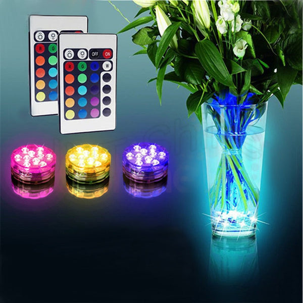 16pcs LED Submersible Candle Floral Tea Light Candle Flashing Waterproof Table Vase Wedding Party Xmas Decoration Hookah Shisha