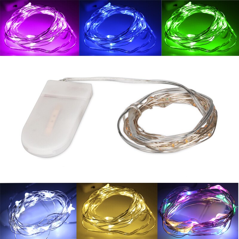 100pcs/lot Christmas LED Fairy Lights Button Battery Operated 2M Micro LED String Lights for Home Wedding Decoration Wholesale