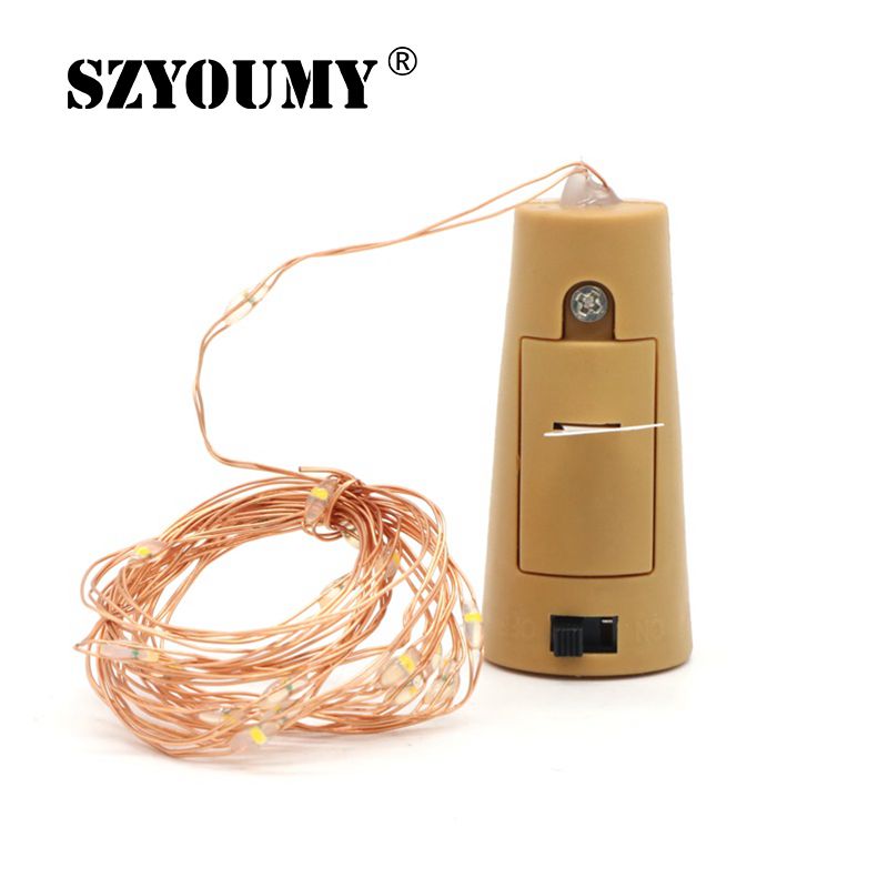 SZYOUMY 2M 20 LED Copper Wire String Light with Bottle Stopper for Glass Craft Bottle Valentines Wedding Decoration Night Light