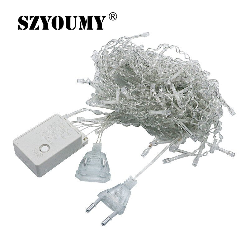 SZYOUMY LED Curtain Icicle Fairy String Lights 3.5M 96leds Ice bar Lamps 220V New year Garden Xmas Wedding Party Decoration
