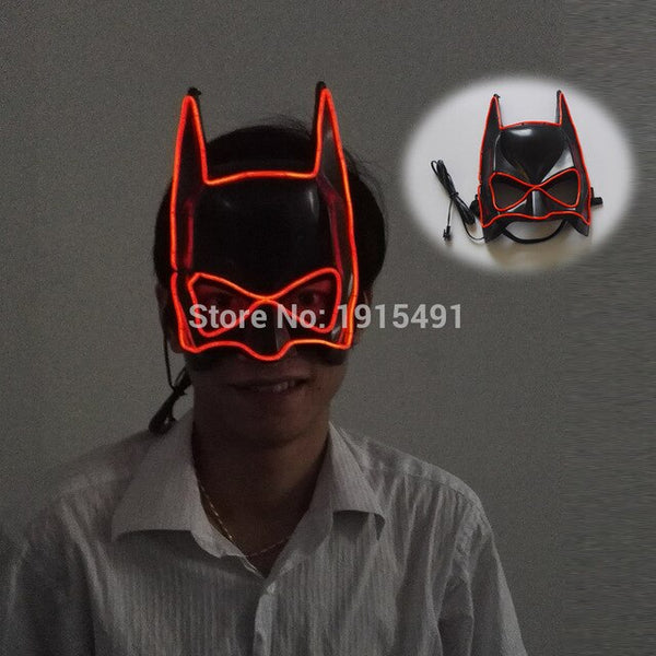 Arts and Crafts Party Holiday Lighting EL Wire Superhero Batman Mask Character Play Neon Led Fancy Cartoon Mask New Year Day Bar