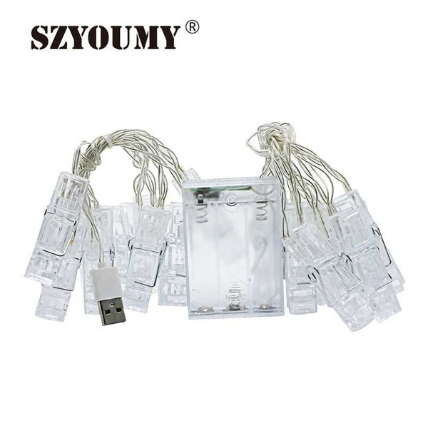 SZYOUMY LED Photo Clip String Lights 20 Photo Clips Perfect for Hanging Photos/ Pictures/Notes/Paintings Card and Memos Hot 100p