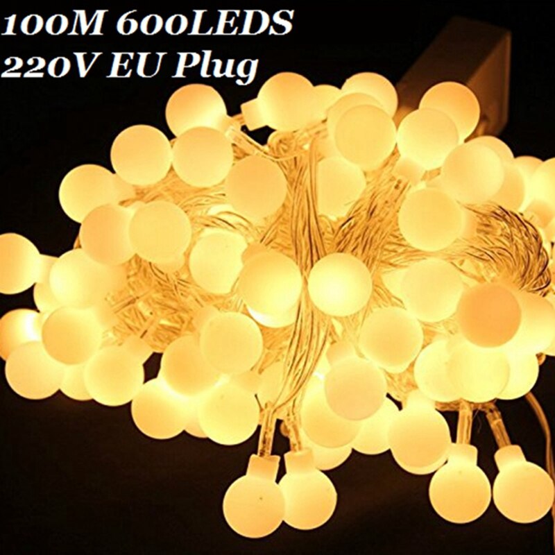 DHL 100M led string lights 600leds outdoor decoration light 220V waterproof wedding Path Garden Party christamas Garland light