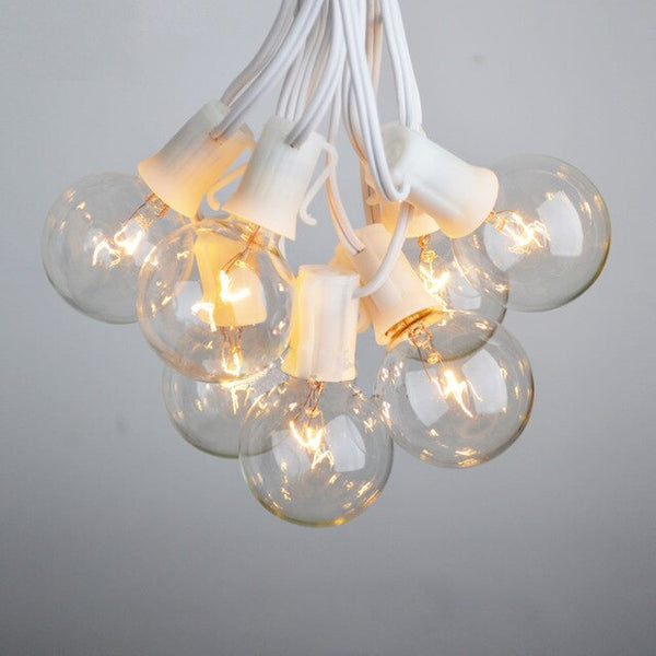 10 x 8M European Clear Globe G40 String Lights, Included Connectable Patio Light String For Wedding Holiday Lights