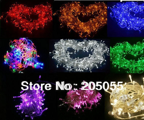 5pcs/lot 20M 200LED Christmas Fairy String Lights manually adjust memory controller with male/female back splice series connect