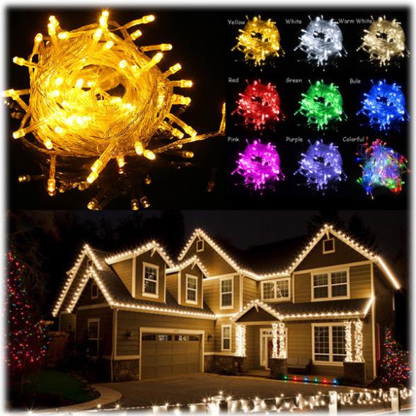 by DHL or EMS 100 pieces 10 metre 220V LED String Lighting for Christmas/wedding/birthday